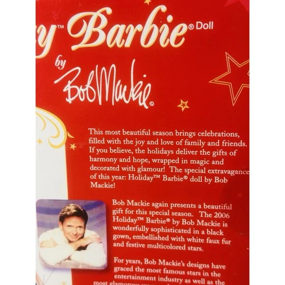 Mattel Holiday Barbie 2006 Bob McKee Dress Limited Edition Vintage‎ NRFB - Picture 9 of 11